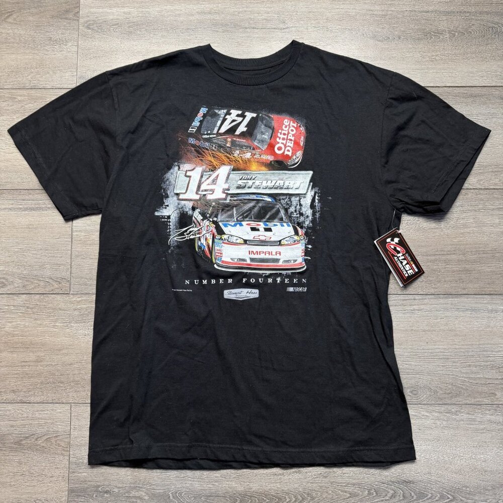 Vintage 2012 Chase Authentics Tony Stewart NASCAR Racing Black T-shirt Size XL